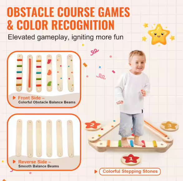 6-Piece Wooden Toddler Balance Boards