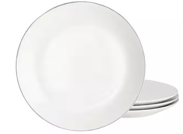 Ogalla 4-Piece Fine Ceramic 10.5 in. Dinner Plate Set
