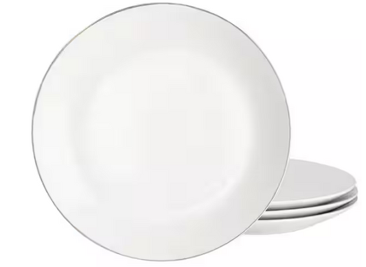 Ogalla 4-Piece Fine Ceramic 10.5 in. Dinner Plate Set