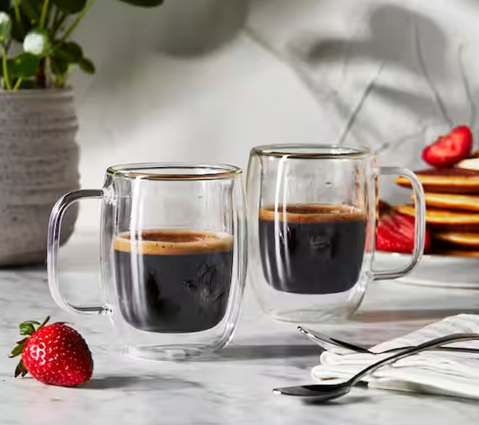 2-pc Double-Wall Glass Double Espresso Mug Set