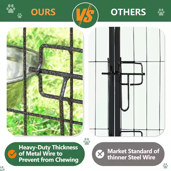 Outdoor Large Dog Kennel Pet Playpen with Rotating Feeding Door