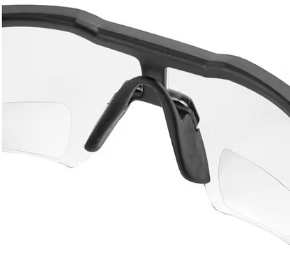 +2.50 Bifocal Safety Glasses Magnified Anti-Scratch Lenses (4-Pack)