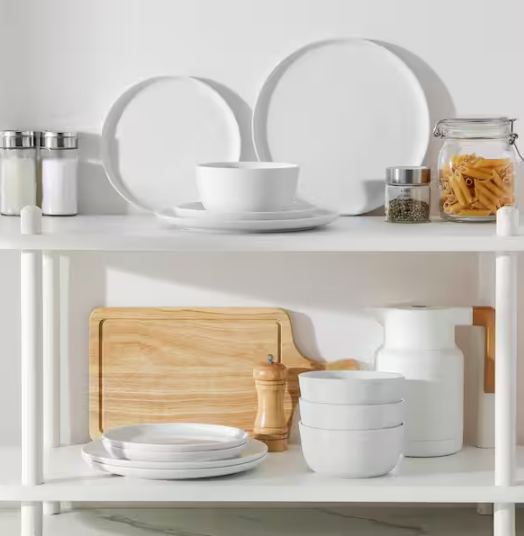 12-Piece White Porcelain Dinnerware Set
