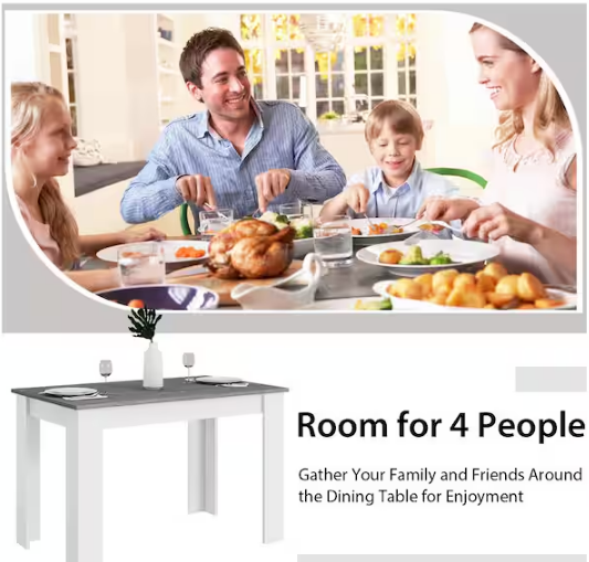 5 PCS Wood Top Bar Table Set Modern Dining Set Rectangle Table