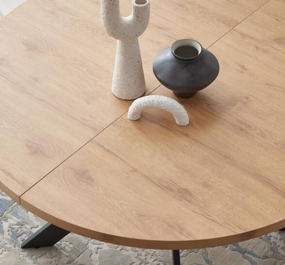 5-Piece (Set of 4) Brown Chairs and Round MDF Dining Table Set