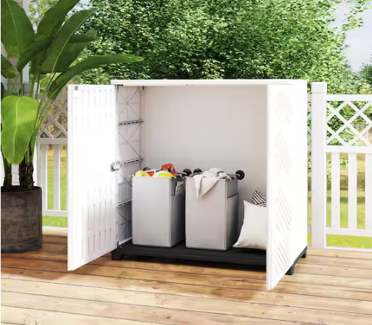 Outdoor Storage Locker Resin Large Waterproof 80 Gal. Deck Box