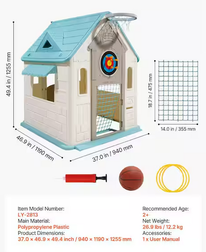 5-in-1 Outdoor Playhouse for Toddlers