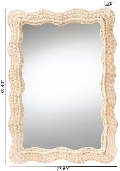 Hasana 27.6 in. W x 39.4 in. H Rattan Mirror