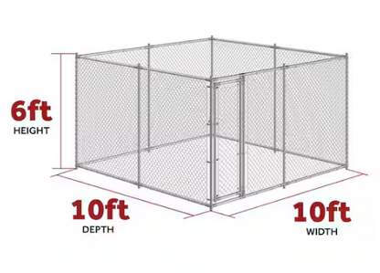 Two-in-One Galvanized Chain Link Kennel Fence Panel Kit