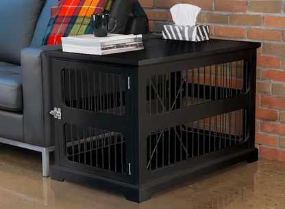 Dog Crate in Black with Slide Aside Door - Medium