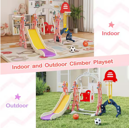 5-in-1 Toddler Slide and Swing Set
