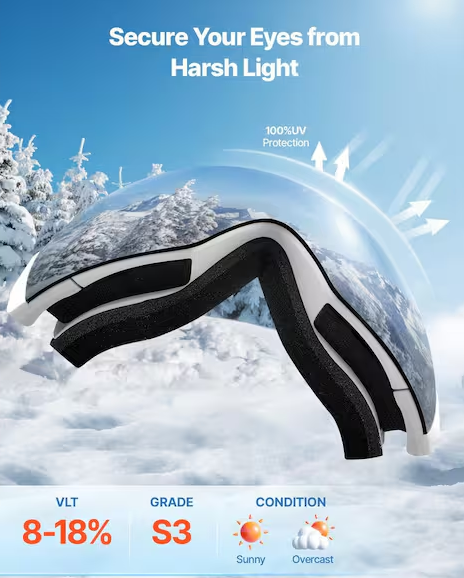 Pink Revo Coating, OTG Anti-Fog Snow Goggles