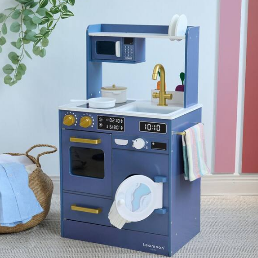Little Chef Lake Tahoe Blue Wooden Play Kitchen