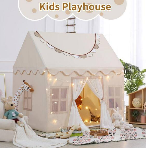 Kids Play Tent with Star Lights and Banners