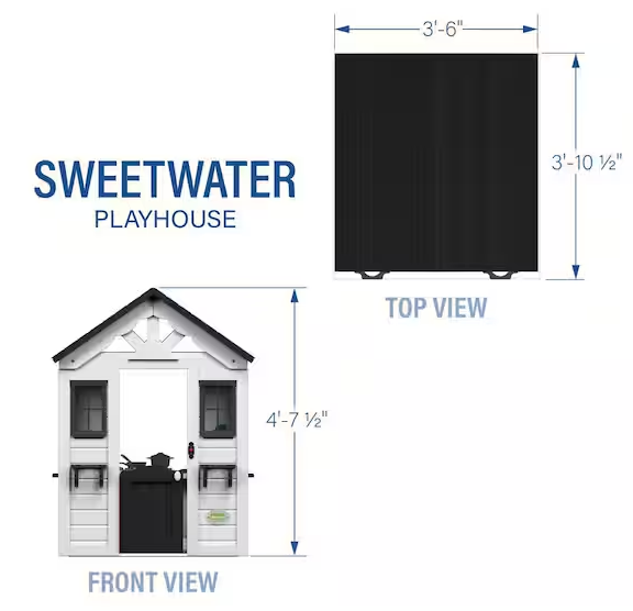 Outdoor All Cedar Wooden Playhouse with Sink