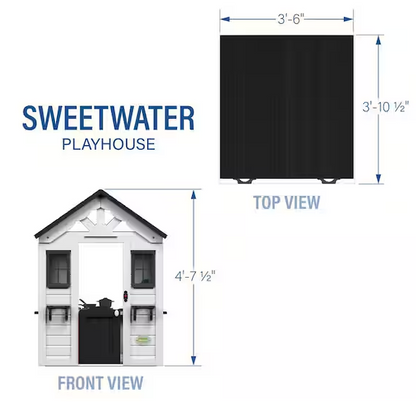 Outdoor All Cedar Wooden Playhouse with Sink