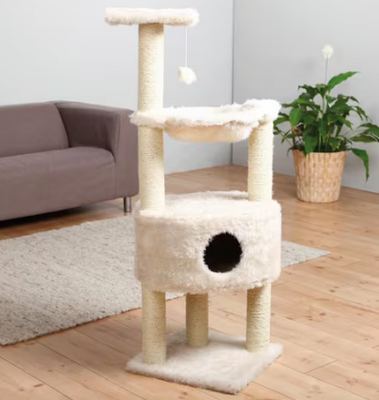 Cream Baza Grande Cat Tower, Scratching Posts