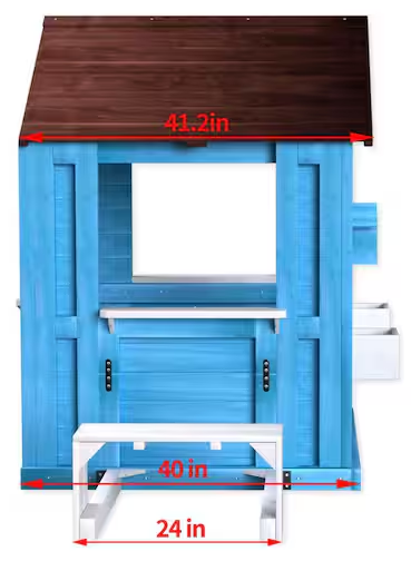 Wooden Kids Playhouse with Picnic Bench