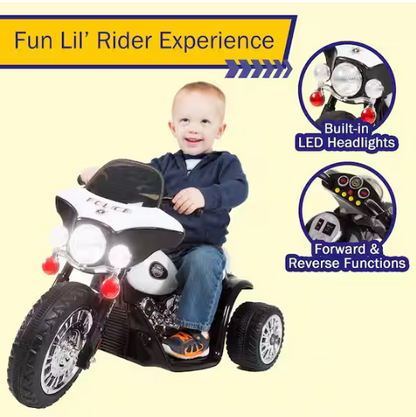 3-Wheel Battery Powered Ride on Toy Motorcycle Police Chopper