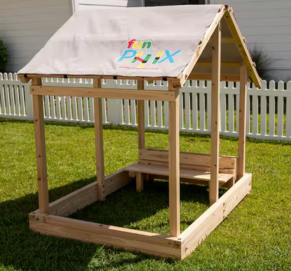 Outdoor Wooden Sandbox Playhouse