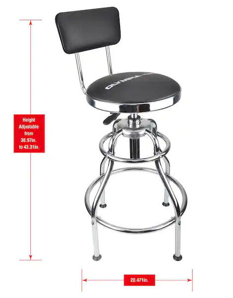 39 in. Adjustable Height Hydraulic Garage/Shop Stool