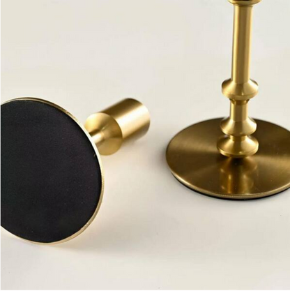 Gold Taper Candle Holders Set of 3