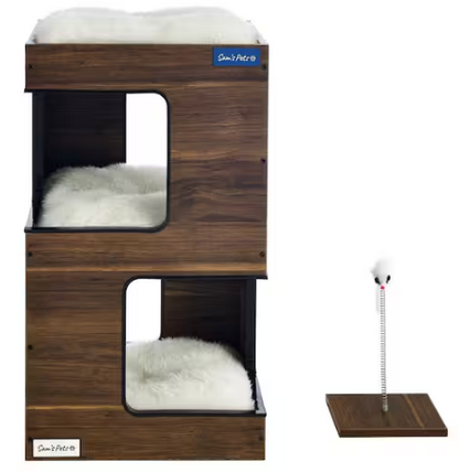 23.5 in. Escher Cat Tree in Dark Walnut