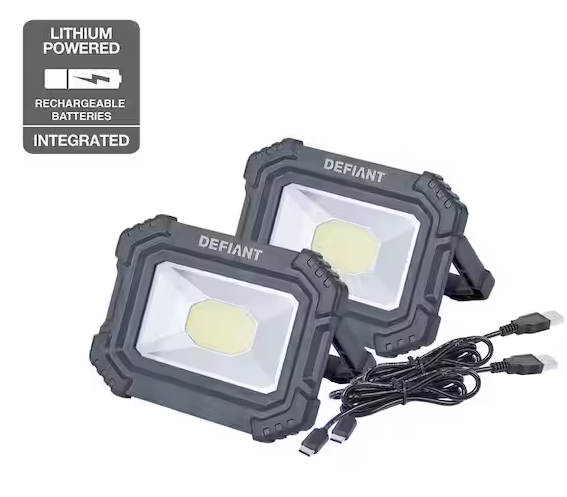 2-Pack 3500 Lumens Rechargeable Magnetic Utility Light