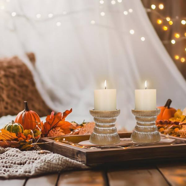 Rustic Farmhouse Vintage Candle Stands