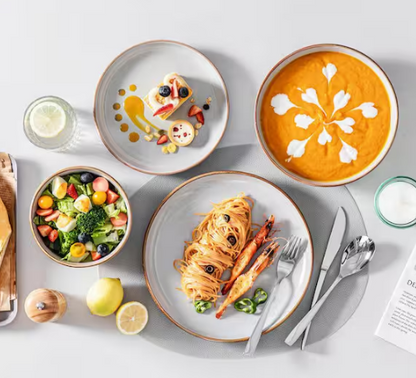 16-Piece Gray Stoneware Dinnerware Set