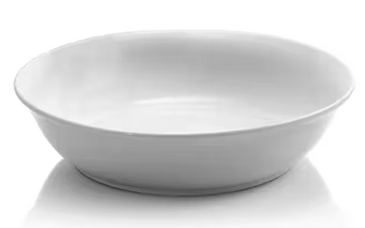 White Wide Rim Dinner and Serving Bowls (Set of 4)