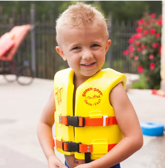 Small Sunset Orange Super Soft USCG Approved Child Vinyl Vest