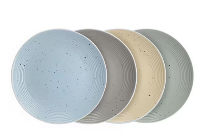 16-Piece Assorted Double Bowl Stoneware Dinnerware Set