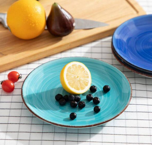 Bonita Multi-Blue Stoneware Dessert Plate Set