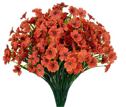 14 in. Orange Artificial Boxwood Flowers