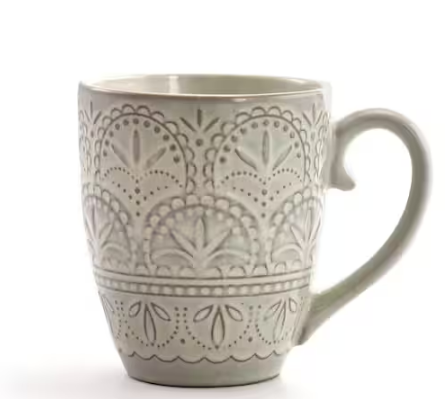 16-Piece Modern White Lace Stoneware Dinnerware Set