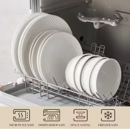 12-Piece White Porcelain Dinnerware Set