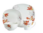 16-Piece Casual White with Pattern Ceramic Dinnerware Set