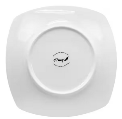 12-Piece Square Porcelain Large Dinner Plates in White