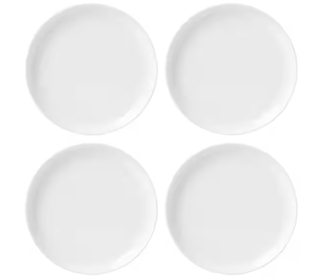 12-Piece White Porcelain Dinnerware