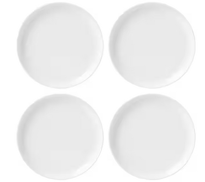 12-Piece White Porcelain Dinnerware