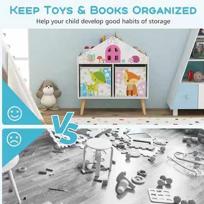 24.5 in. Wide White Finish 2 Shelf Kids Bookcase