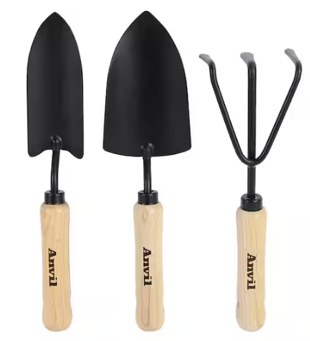 3-Piece Wood Handle Garden Tool Set
