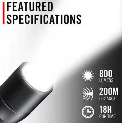 HX6R 800 Lumens LED Rechargeable Flashlight