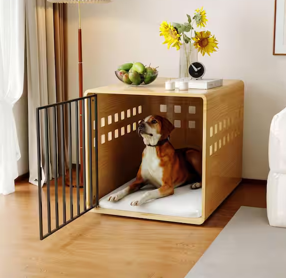 Furniture Style Wooden Dog Crate with Glossy Finish