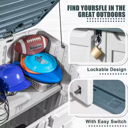 205 Gal. Horizontal Resin Storage Deck Box