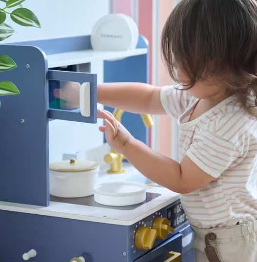 Little Chef Lake Tahoe Blue Wooden Play Kitchen