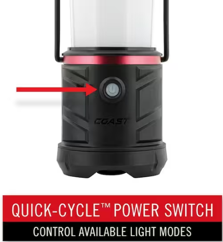 1250 Lumens Alkaline Battery Dual Power Camping Lantern Flashlight