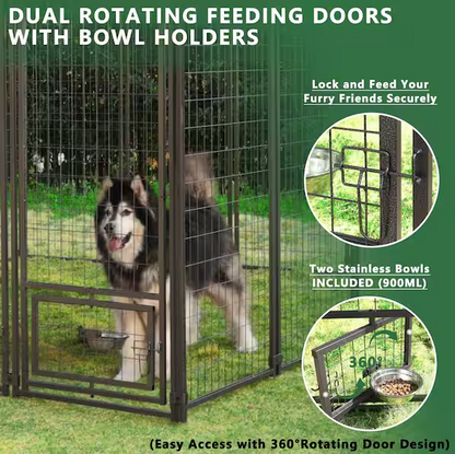 Outdoor Dog Cage Fence with Cover