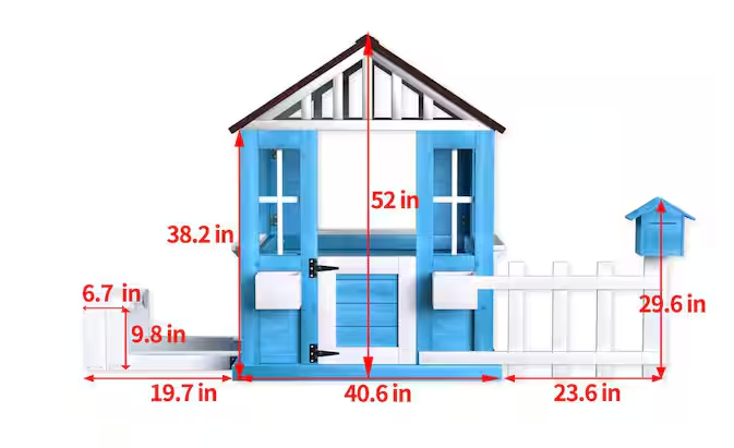 Wooden Kids Playhouse with Picnic Bench
